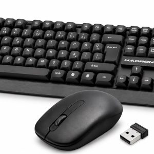 HADRON HD843 Kablosuz Klavye Mouse Seti 1600 DPI Siyah