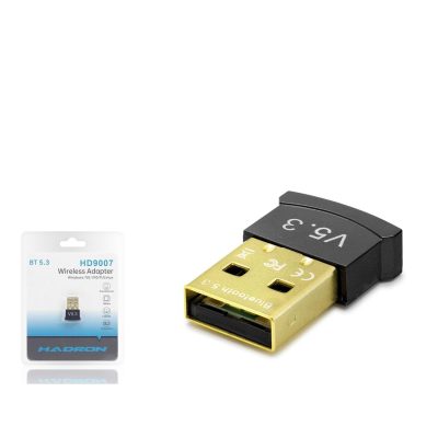 Hadron HD9007 Bluetooth Dongle Pc Usb V5.3 Kablosuz Adaptör, Pc & Laptop Için Bluetooth Alıcı
