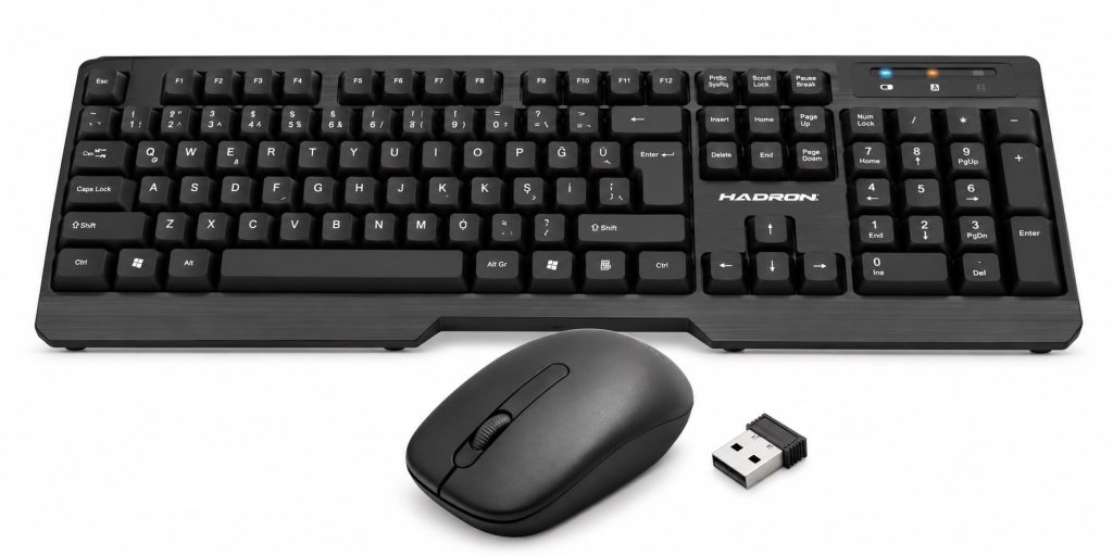 HADRON HD844 Kablosuz Klavye Mouse Seti 1600 DPI Siyah