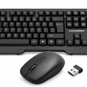 HADRON HD844 Kablosuz Klavye Mouse Seti 1600 DPI Siyah