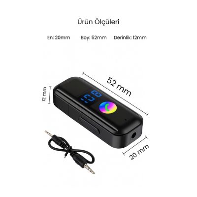 Concord BT-16 2in1 Bluetooth Alıcı Usb-aux Kablo Ses Kontrol Ekran Araç İçi Handsfree ve Müzik
