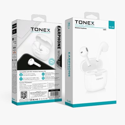 Tonex TX-460 Bluetooth Kulaklık Kablosuz  V5.3+EDR – Beyaz